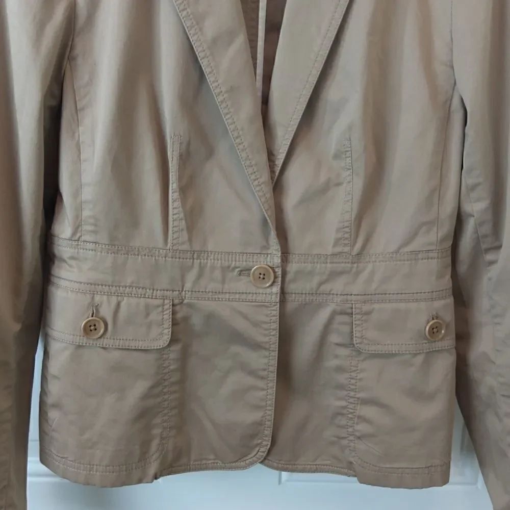 Talbots khaki button front jacket - Picture 3 of 9